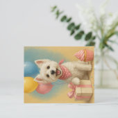 Preppy Westie Verjaardag Kaart (Staand voorkant)