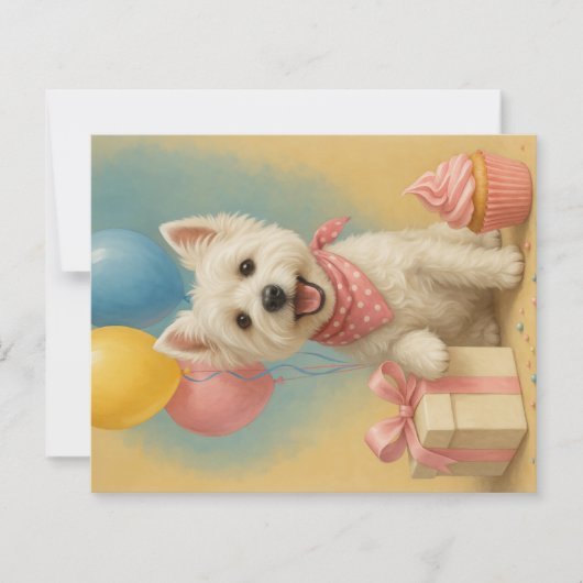 Preppy Westie Verjaardag Kaart (Voorkant)
