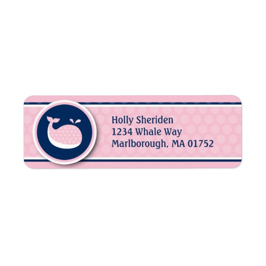 Preppy Whale Adresetiketten Etiket (Voorkant)