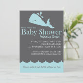 Preppy Whale Baby shower Invitation Kaart (Staand voorkant)