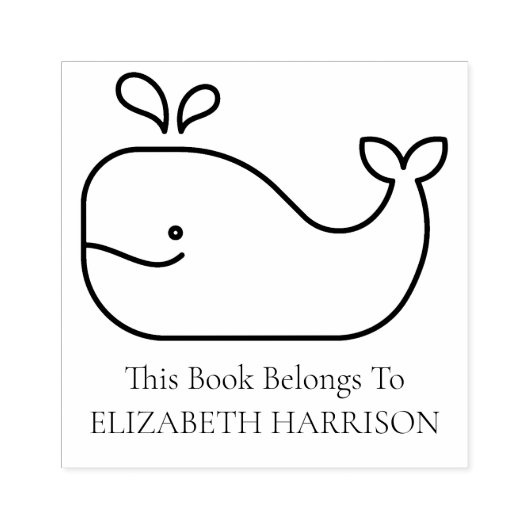 Preppy Whale gepersonaliseerd Rubberstempel (Afrduk)