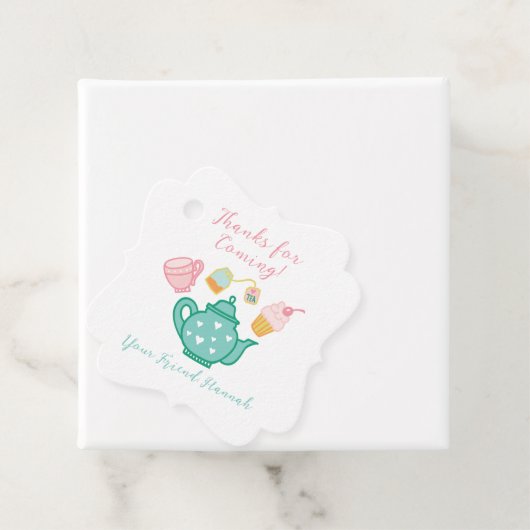 Preppy Whimsical Tea Party Bedankjes Labels (In situ)