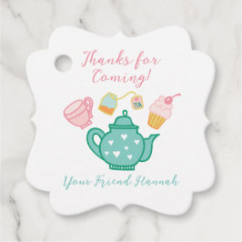 Preppy Whimsical Tea Party Bedankjes Labels