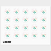 Preppy Whimsical Tea Party Ronde Sticker (Vel)