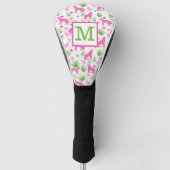 Preppy White Cheetah Monogram Golfheadcover (Voorkant)