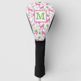Preppy White Cheetah Monogram Golfheadcover