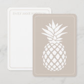 Preppy White Pineapple on Beige Notitiekaartje (Voorkant / Achterkant)