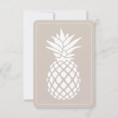 Preppy White Pineapple on Beige Notitiekaartje (Voorkant)