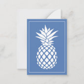 Preppy White Pineapple on Blue Notitiekaartje (Voorkant)