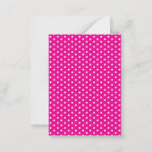 Preppy White Polka Dots op Helder Roze Monogram Notitiekaartje (Achterkant)