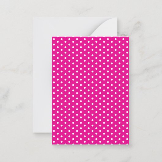 Preppy White Polka Dots op Helder Roze Monogram Notitiekaartje (Achterkant)