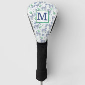 Preppy White Zebra Martini Monogram Golfheadcover (Voorkant)