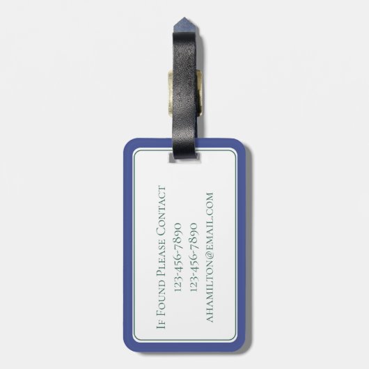 Preppy Wilde-Eend Monogram Bagagelabel (Achterkant verticaal)