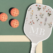 Preppy  Wildflower Patroon Monogram Pickleball Paddle