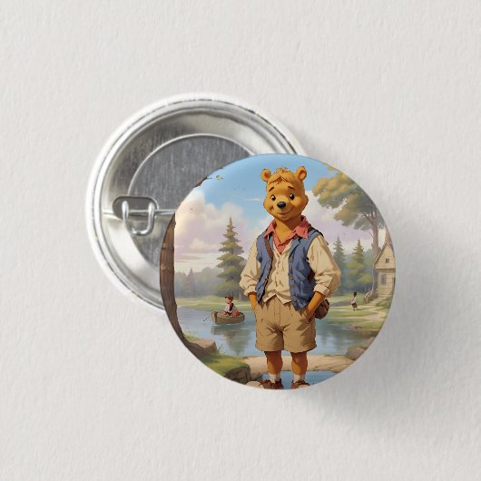 Preppy Winnie de Pooh 1 Ronde Button 3,2 Cm (Voorkant /achterkant)
