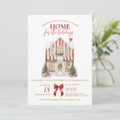 Preppy Winter Housewarming Feest Nieuw Thuis Kaart (Staand voorkant)
