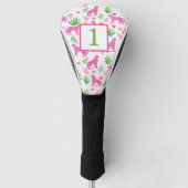 Preppy Wit Cheetah Custom Nummer Golfheadcover (Voorkant)