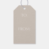 Preppy Witte Ananas op Beige Cadeaulabel (Achterkant)