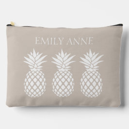Preppy Witte Ananas op Beige Etui