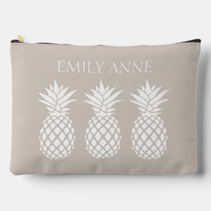 Preppy Witte Ananas op Beige Etui
