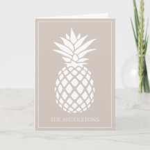 Preppy Witte Ananas op Beige