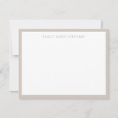 Preppy Witte Ananas op Beige Notitiekaartje (Voorkant)