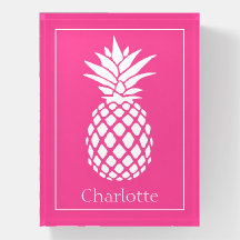 Preppy Witte Ananas op Roze