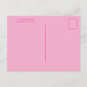 Preppy Witte Ananas op Roze Briefkaart (Achterkant)