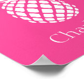 Preppy Witte Ananas op Roze Poster (Hoek)