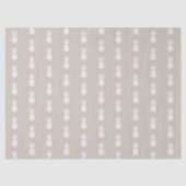 Preppy Witte Ananassen op Beige Tissuepapier (Voorkant)