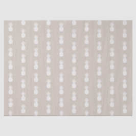 Preppy Witte Ananassen op Beige Tissuepapier