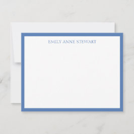 Preppy Witte Ananassen op Blauw Notitiekaartje