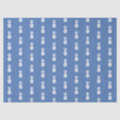 Preppy Witte Ananassen op Blauw Tissuepapier (Voorkant)