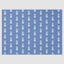 Preppy Witte Ananassen op Blauw Tissuepapier
