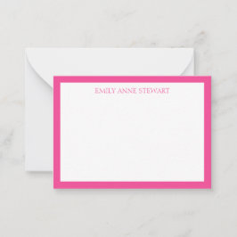 Preppy Witte Ananassen op Roze Notitiekaartje