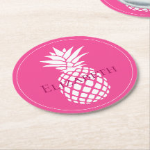 Preppy Witte Ananassen op Roze