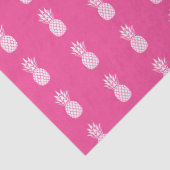 Preppy Witte Ananassen op Roze Tissuepapier (Detail)