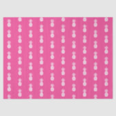 Preppy Witte Ananassen op Roze Tissuepapier (Voorkant)