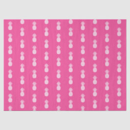 Preppy Witte Ananassen op Roze Tissuepapier
