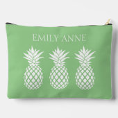 Preppy Witte Ananassen op Saliegroen Etui (Achterkant)