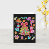 Preppy Xmas Coquette Bow Lace Merry Bright Christm Kaart (Gele Bloem)