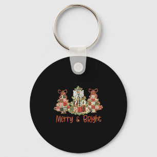 Preppy Xmas Coquette Bow Lace Merry Bright Kerstmi Sleutelhanger