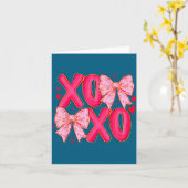 Preppy Xoxo Coquette Boog Hartjes Valentijnsdag Wo Kaart (Gele Bloem)