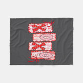 Preppy Xoxo Coquette Bow Hearts Valentine's Day Wo Fleece Deken (Voorkant (Horizontaal))