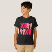 Preppy Xoxo Coquette Bow Hearts Valentine's Day Wo T-shirt (Voorkant volledig)