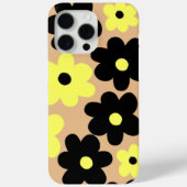 Preppy Yellow Black Hippie Flower Pattern Case-Mate iPhone Case (Achterkant)