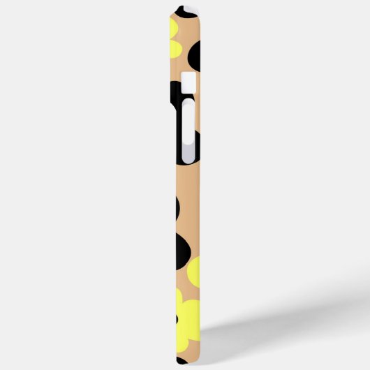 Preppy Yellow Black Hippie Flower Pattern Case-Mate iPhone Case (Achterkant / Links)
