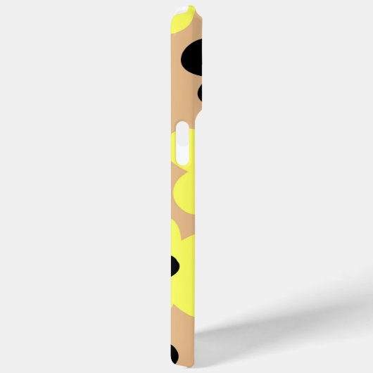 Preppy Yellow Black Hippie Flower Pattern Case-Mate iPhone Case (Achterkant / Rechts)
