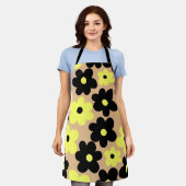 Preppy Yellow Black Hippie Flower Pattern Schort (Gedragen)