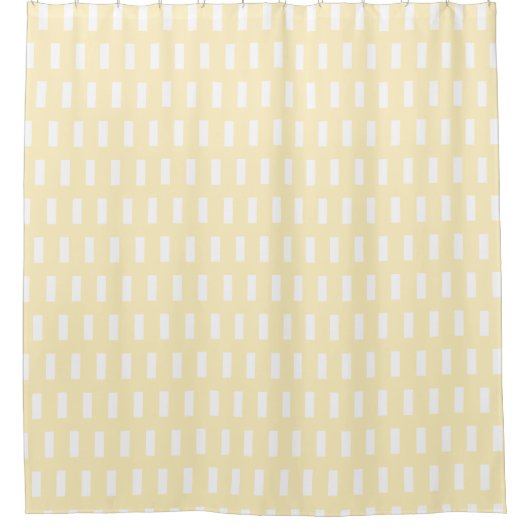 Preppy Yellow en White Geometric Grid Pattern Douchegordijn (Voorkant)